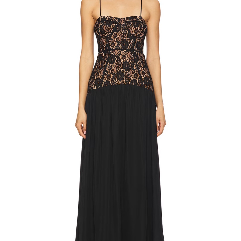 Cami NYC Black Corset Lace Gown
